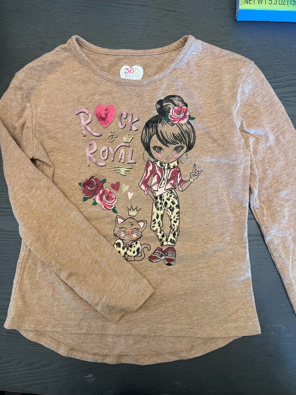 Garanimals Brown Graphic 'Rock & Royal' Long Sleeve Top